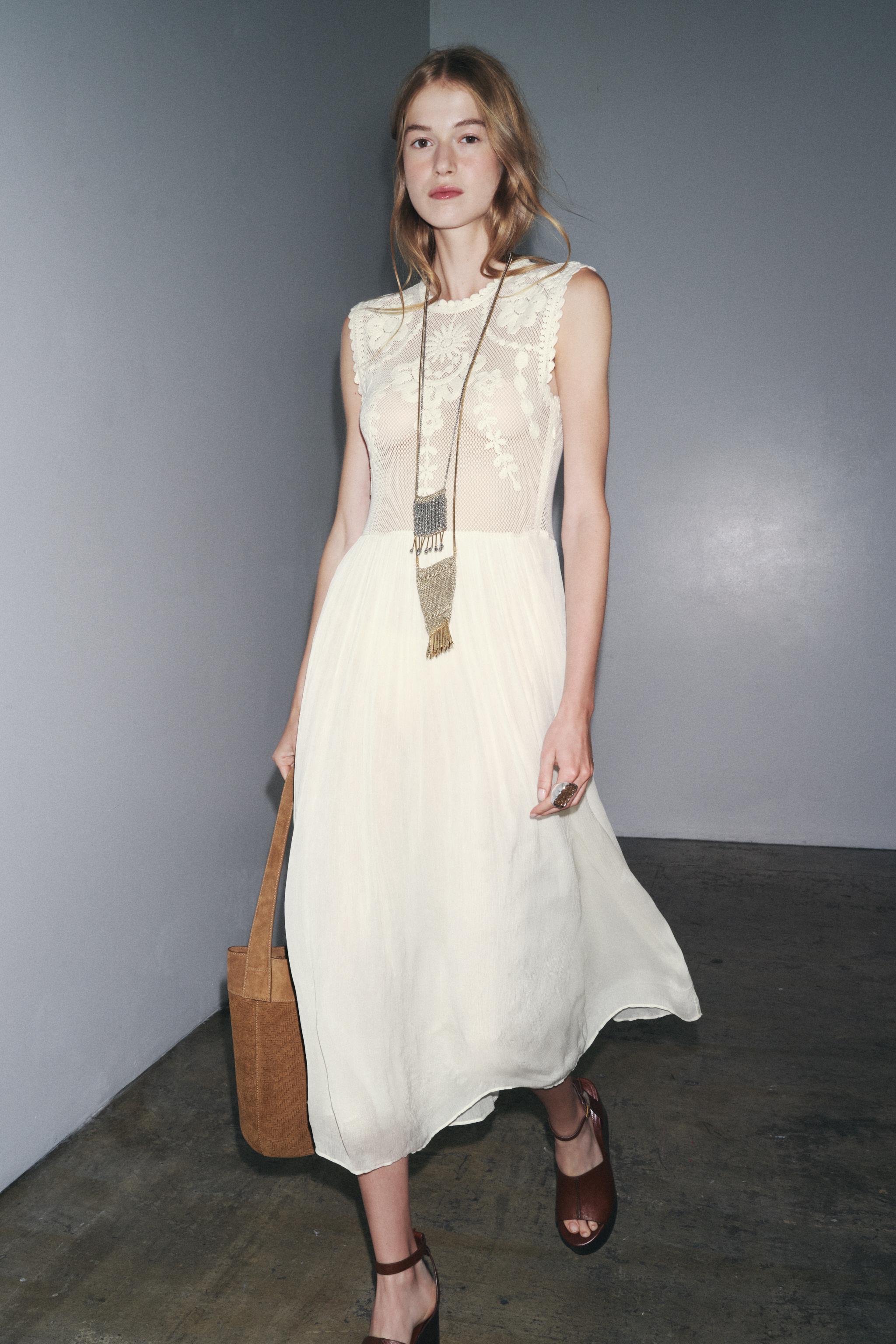 ZW COLLECTION EMBROIDERED COMBINATION DRESS